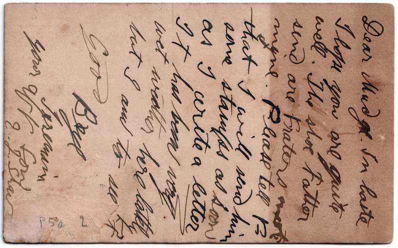 The reverse of an old postcard. The postcard is of Abingdon: n/a