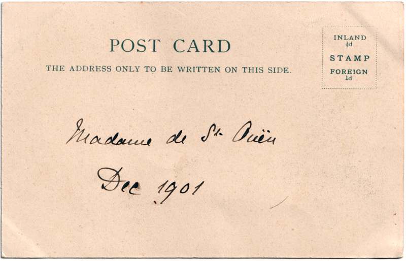 The reverse of an old postcard. The postcard is of Abingdon: Abingdon Lock