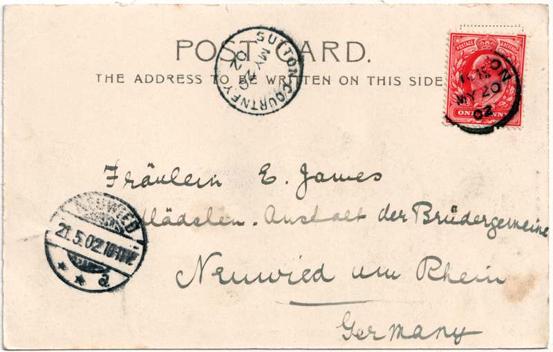 The reverse of an old postcard. The postcard is of Abingdon: St. Helen's Wharf