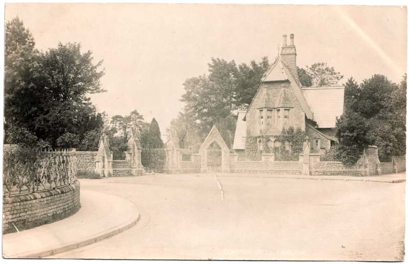 The front of an old postcard. The postcard is of Abingdon: Other Streets