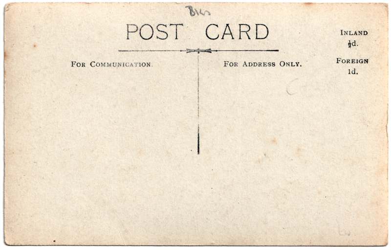 The reverse of an old postcard. The postcard is of Abingdon: Albert Park and Abingdon School