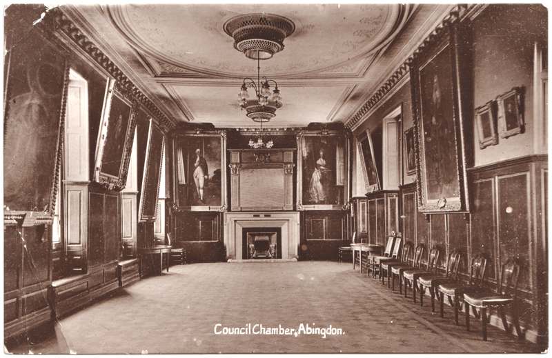 The front of an old postcard. The postcard is of Abingdon: Other local interest