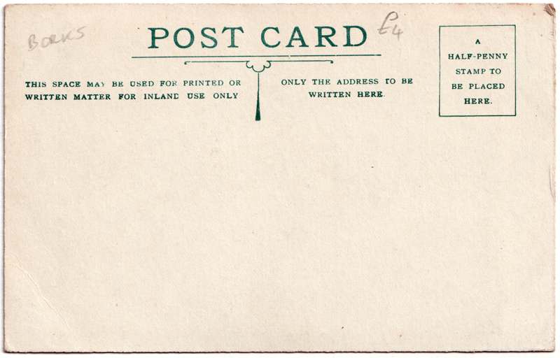 The reverse of an old postcard. The postcard is of Abingdon: The Bridge