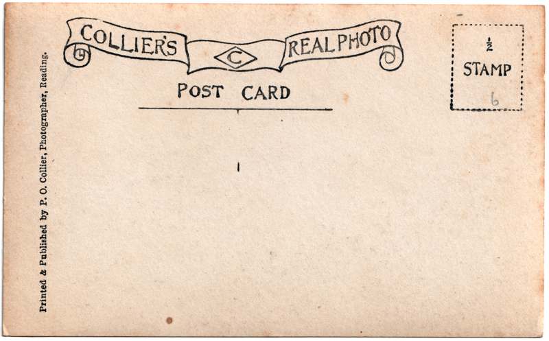 The reverse of an old postcard. The postcard is of Abingdon: The Bridge