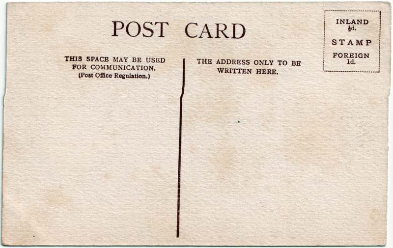 The reverse of an old postcard. The postcard is of Abingdon: St. Helen's from the Bridge