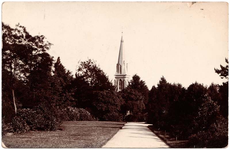 The front of an old postcard. The postcard is of Abingdon: Albert Park