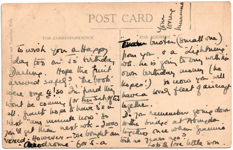 The reverse of an old postcard. The postcard is of Abingdon: St. Helen's from the Bridge