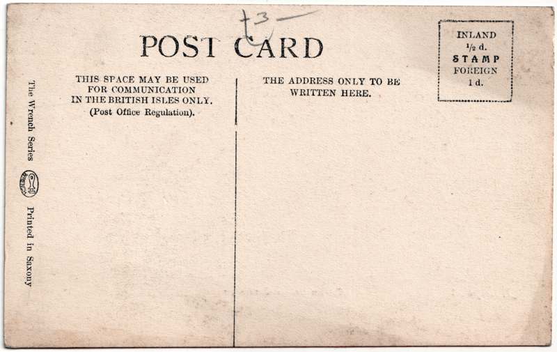 The reverse of an old postcard. The postcard is of Abingdon: Other local interest