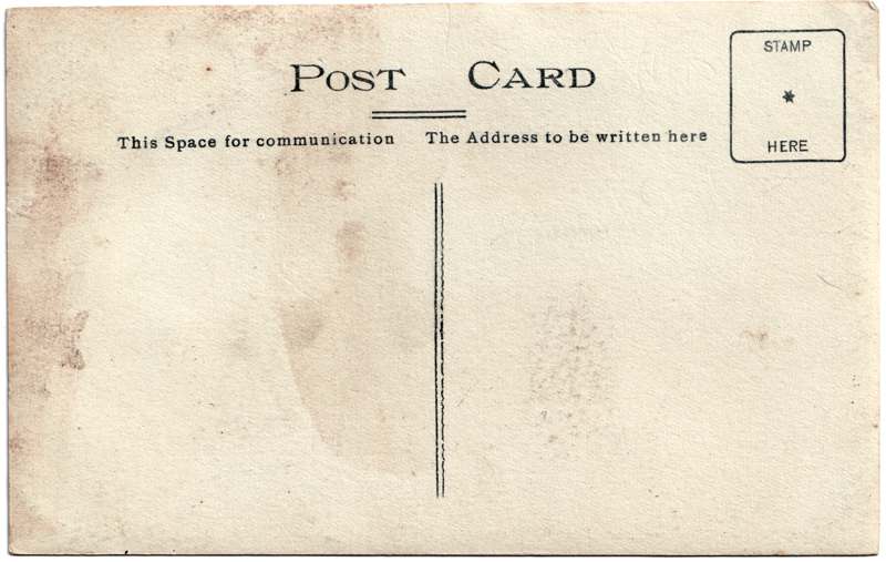 The reverse of an old postcard. The postcard is of Abingdon: Town Centre Streets