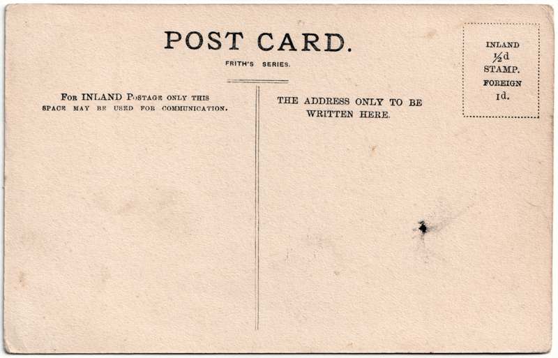 The reverse of an old postcard. The postcard is of Abingdon: St. Helen's from the Bridge