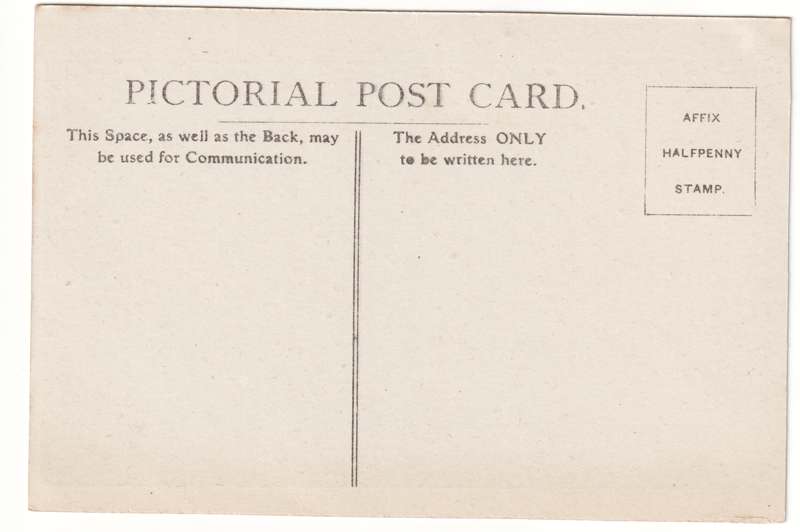 The reverse of an old postcard. The postcard is of Abingdon: Abbey Gateway