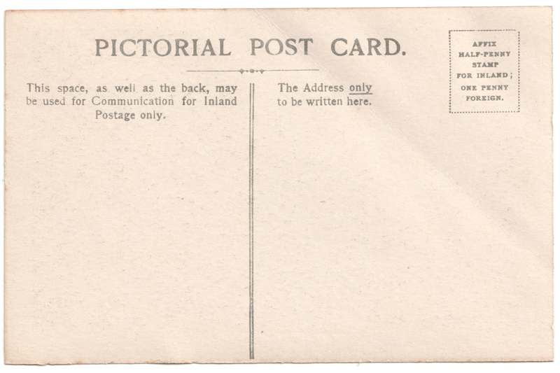 The reverse of an old postcard. The postcard is of Abingdon: Albert Park and Abingdon School