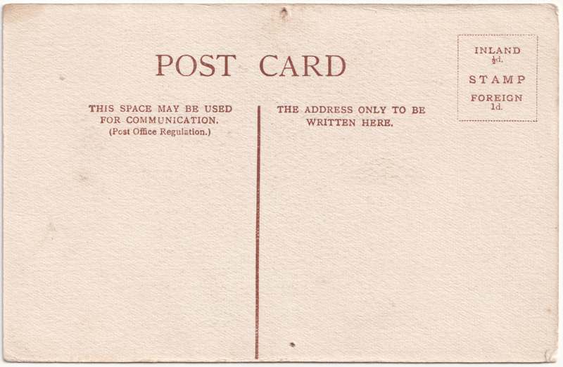 The reverse of an old postcard. The postcard is of Abingdon: St. Helen's Church and the Almshouses