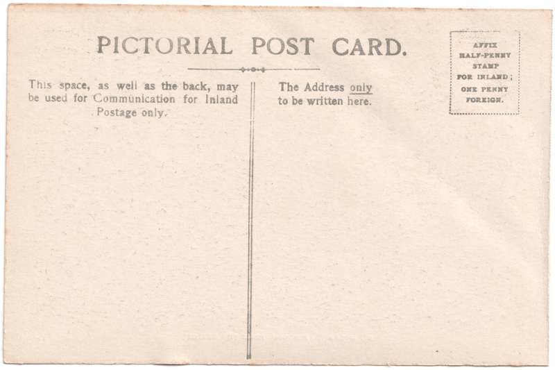 The reverse of an old postcard. The postcard is of Abingdon: St. Helen's from the Bridge