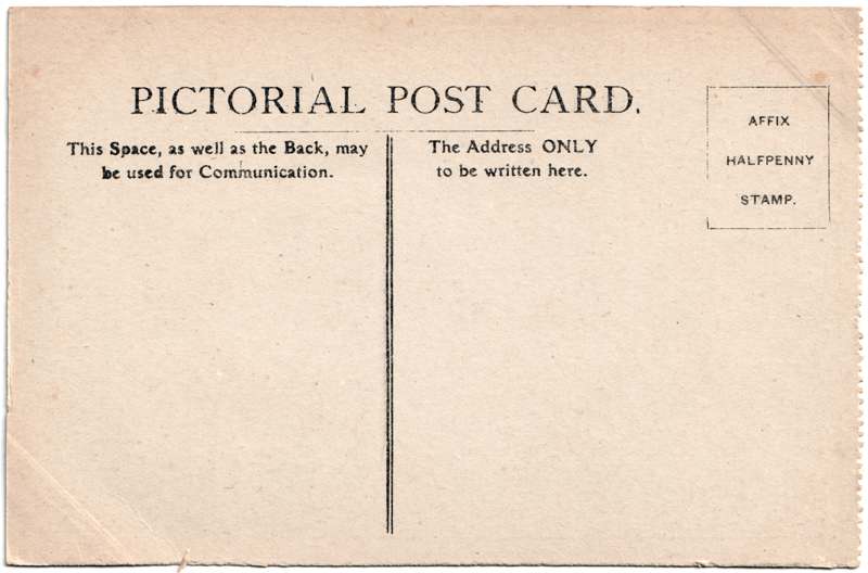 The reverse of an old postcard. The postcard is of Abingdon: St. Helen's from the Bridge