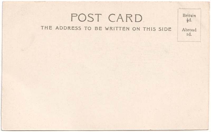 The reverse of an old postcard. The postcard is of Abingdon: Marketplace