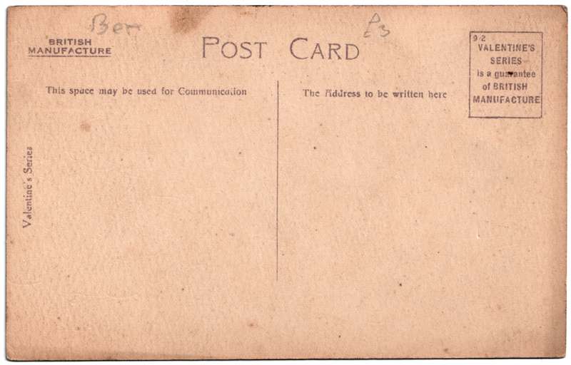 The reverse of an old postcard. The postcard is of Abingdon: Albert Park and Abingdon School